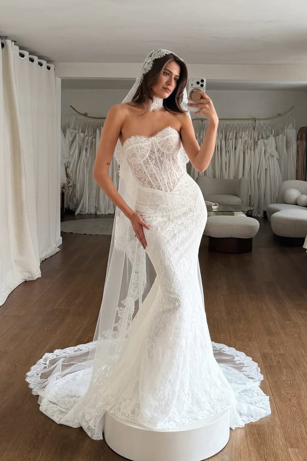 Mermaid Lace Sweetheart Lace Wedding Dresses JP070914