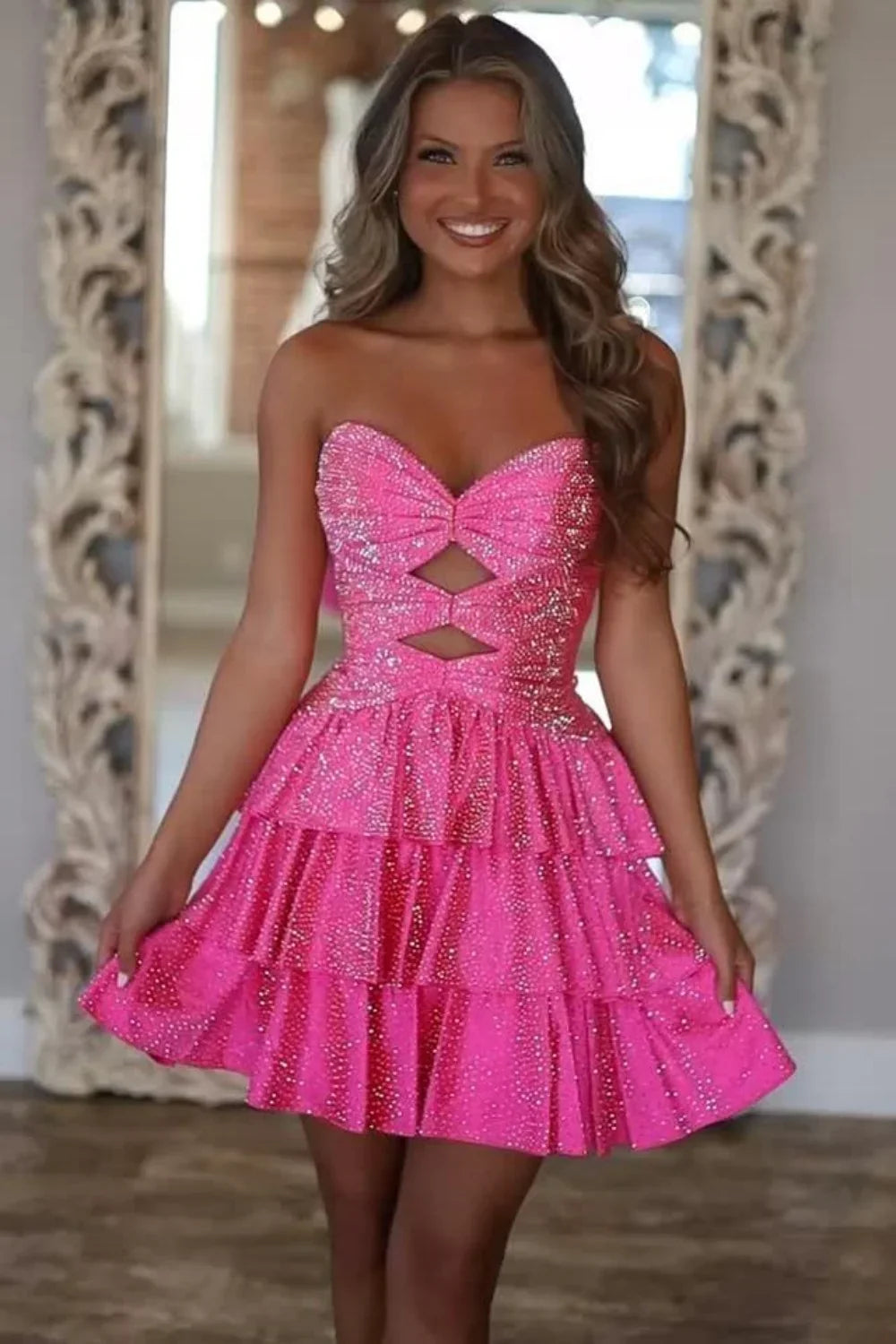Cute A Line Sweetheart Orange Satin Homecoming Dress with Beading JP061404