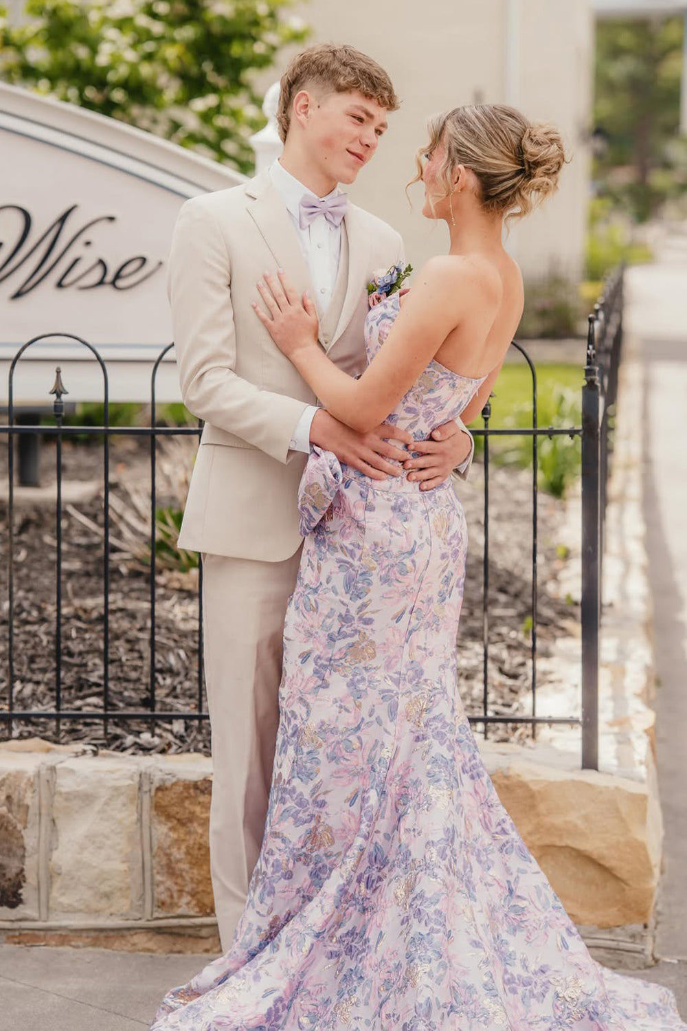Unique Mermaid Strapless Jacquard Satin Long Prom Dress JP070850
