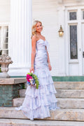 Mermaid Sweetheart Floral Chiffon Long Prom Dress JP070860