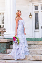 Mermaid Sweetheart Floral Chiffon Long Prom Dress JP070860