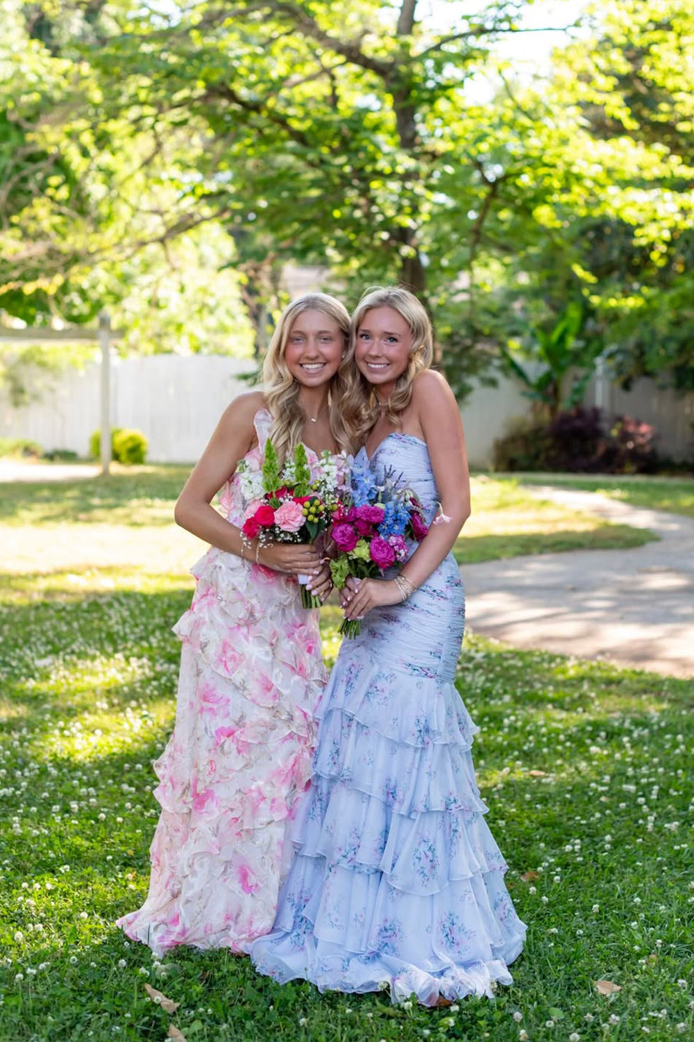 Mermaid Sweetheart Floral Chiffon Long Prom Dress JP070860