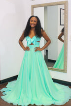 A Line Sweetheart Keyhole Iridescent Organza Prom Dress JP070817