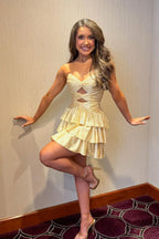 Cute A Line Sweetheart Orange Satin Homecoming Dress with Beading JP061404