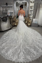 Luxurious Mermaid Strapless Sequins Lace Beading Wedding Dresses JP26070875