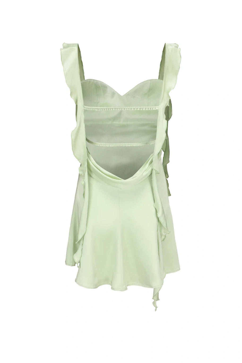 Blush Pink Ruffle Strap Mini Homecoming Dress with Side Cutouts JP25092904