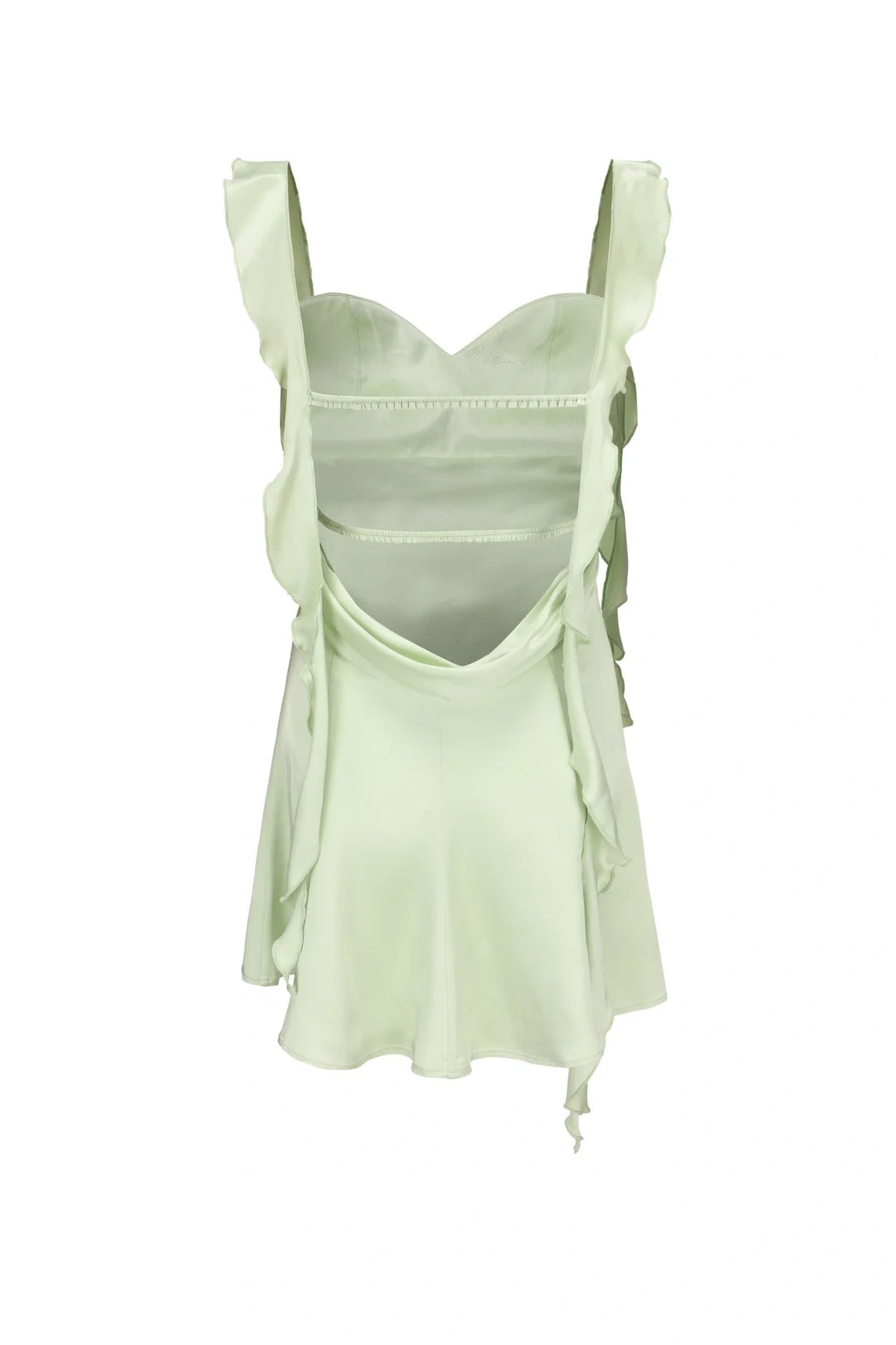 Blush Pink Ruffle Strap Mini Homecoming Dress with Side Cutouts JP25092904