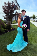 Sparkly Mermaid Sweetheart Sequins Long Prom Dress JP070822