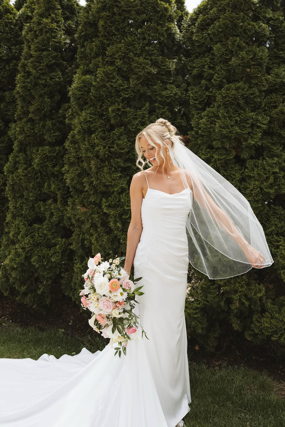 Mermaid Strapless Elastic Satin Wedding Dresses JP070906
