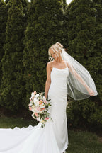 Mermaid Strapless Elastic Satin Wedding Dresses JP070906