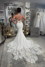 Luxurious Mermaid V Neck Two Piece Beach Wedding Dresses JP26070898