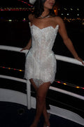 Sheath Strapless Lace Wedding Dresses with Beading JP070903