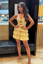Women’s A-Line Sweetheart Orange Satin Short Homecoming Dress with Beading JP25061404
