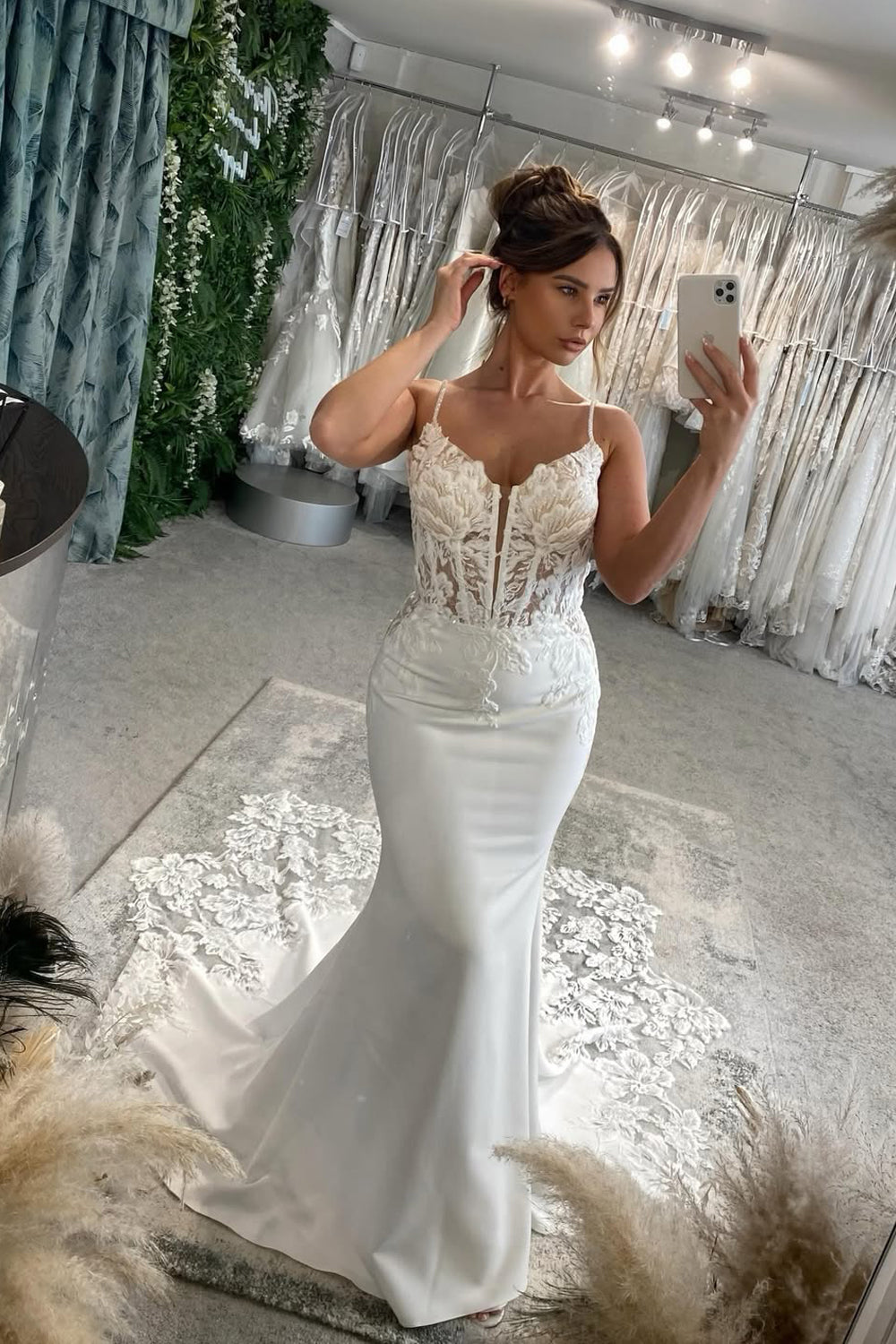 Luxurious Mermaid V Neck Two Piece Beach Wedding Dresses JP26070898