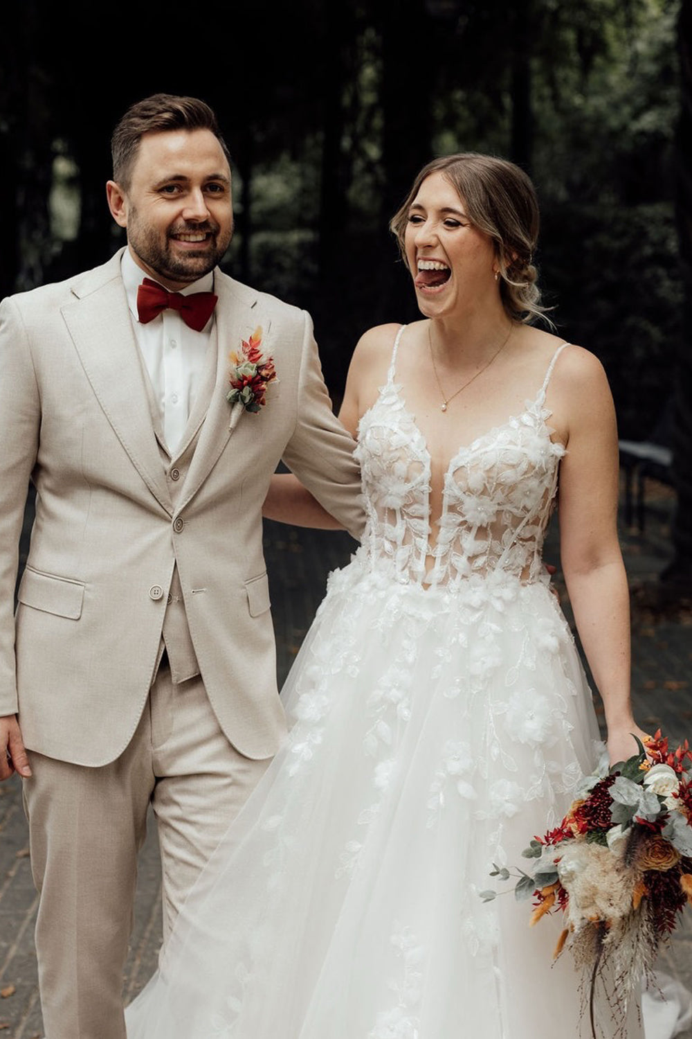 A Line V Neck Tulle Wedding Dresses with 3D Flowers JP26070899