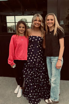 Sweet Mermaid Black Dot Chiffon Long Prom Dress JP070854