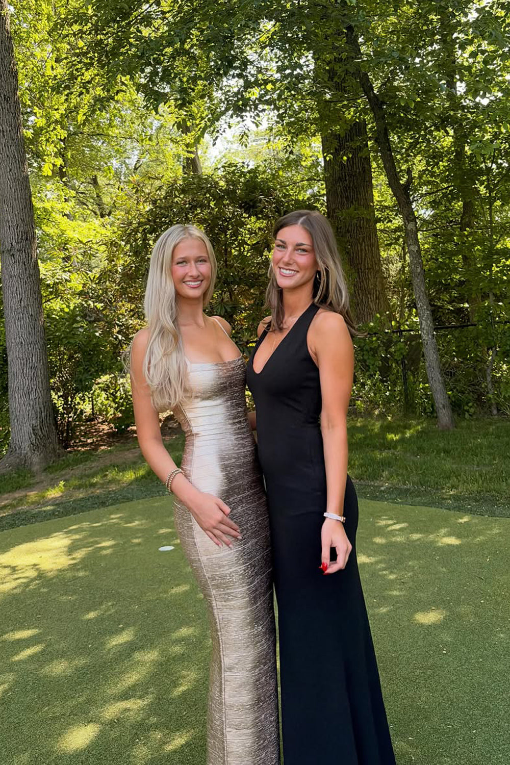 Mermaid Scoop Neck Metail Satin Party Dress JP070818