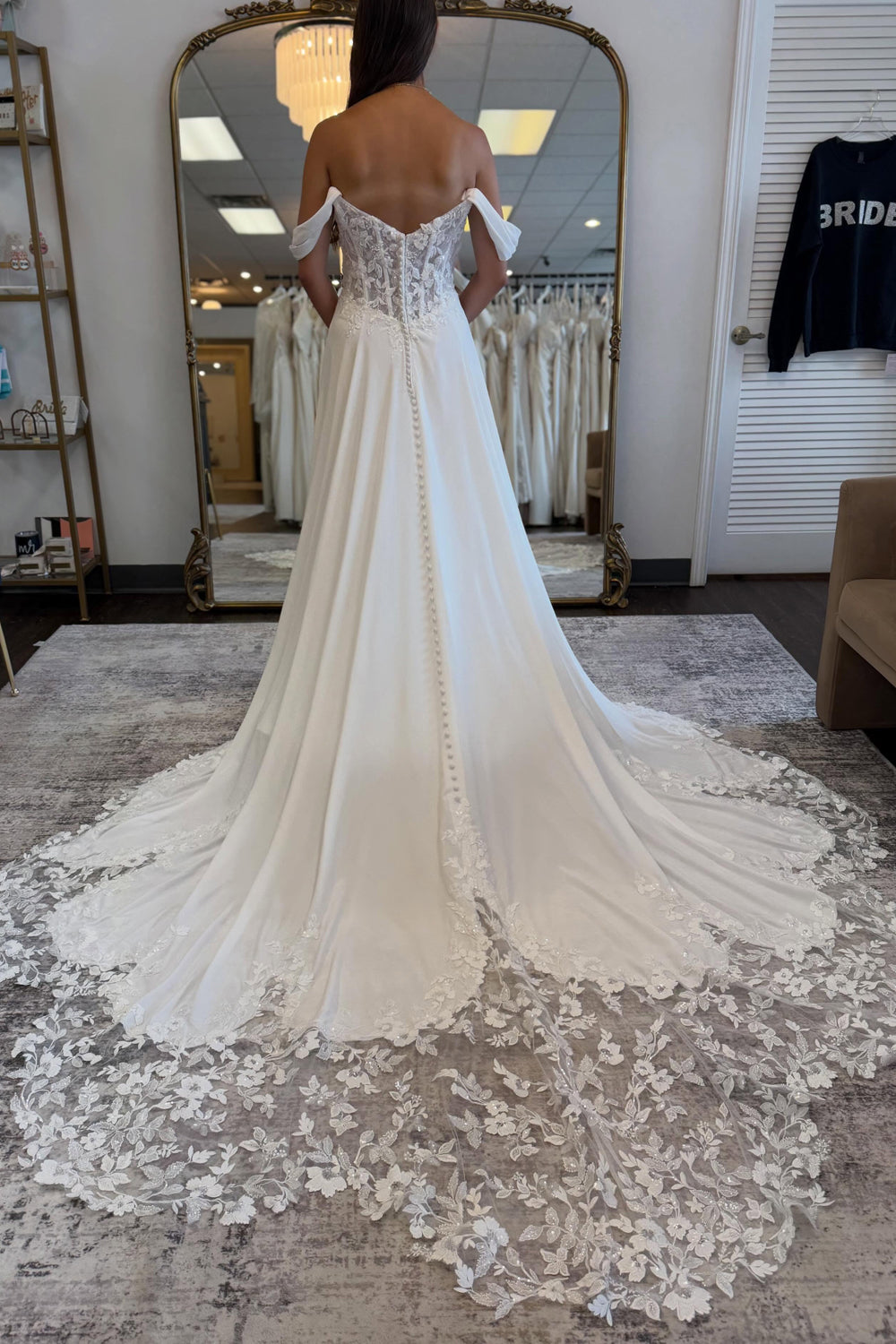 Fairy A Line Off the Shoulder Satin Beach Wedding Dress JP072517