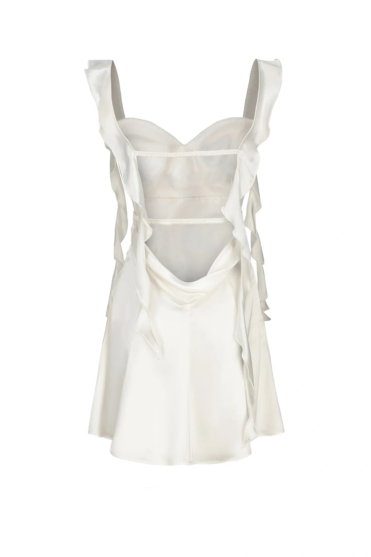 Blush Pink Ruffle Strap Mini Homecoming Dress with Side Cutouts JP25092904