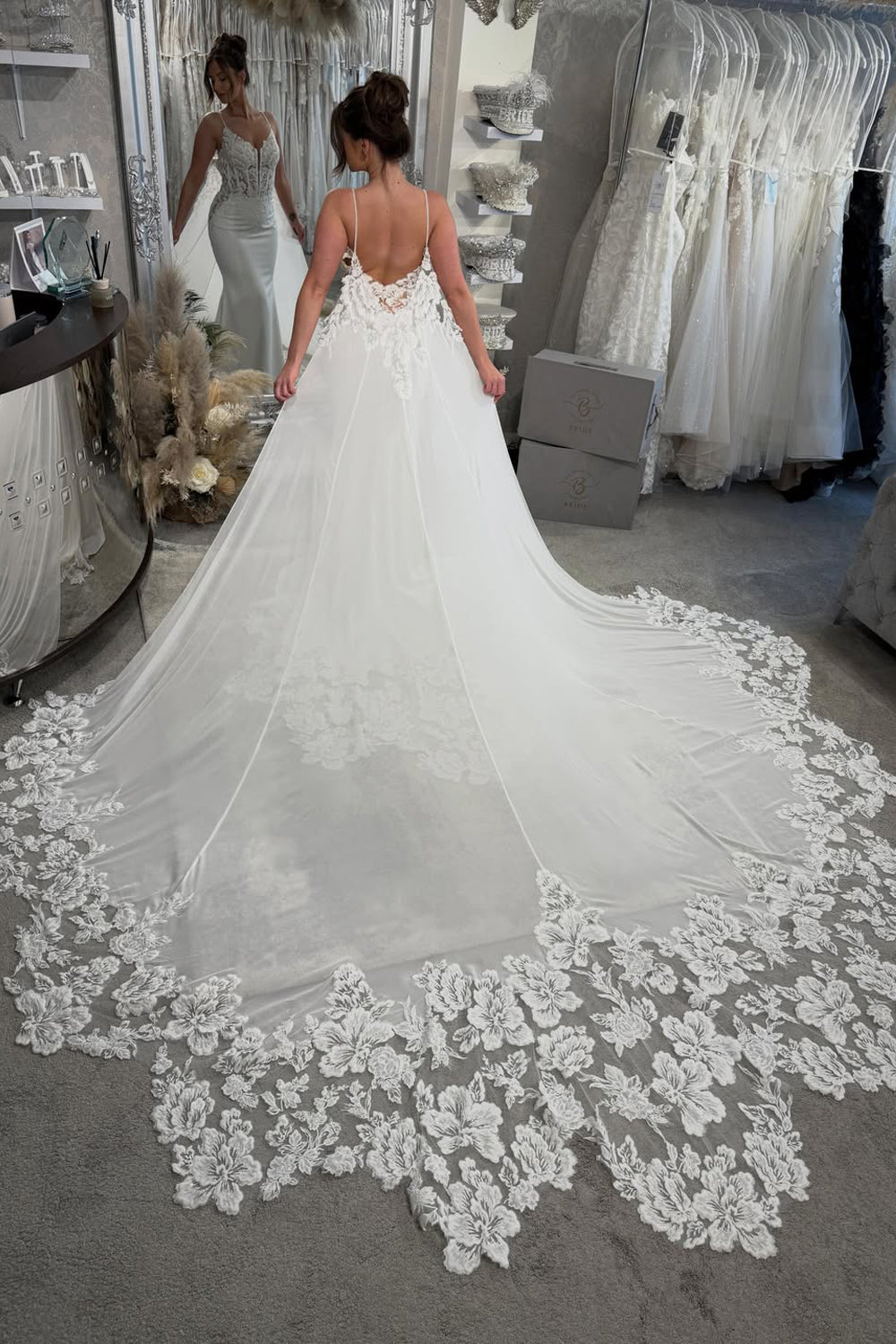 Luxurious Mermaid V Neck Two Piece Beach Wedding Dresses JP26070898