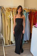 Unique Mermaid Black Chiffon Long Long Evening Formal Dress JP070846