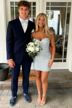 Sky Blue Sequins Bodycon Sweetheart Sequins Short Homecoming Dresses JP062602