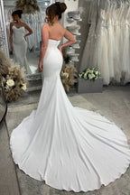 Mermaid Sweetheart Stretch Satin Long Wedding Dresses JP071917