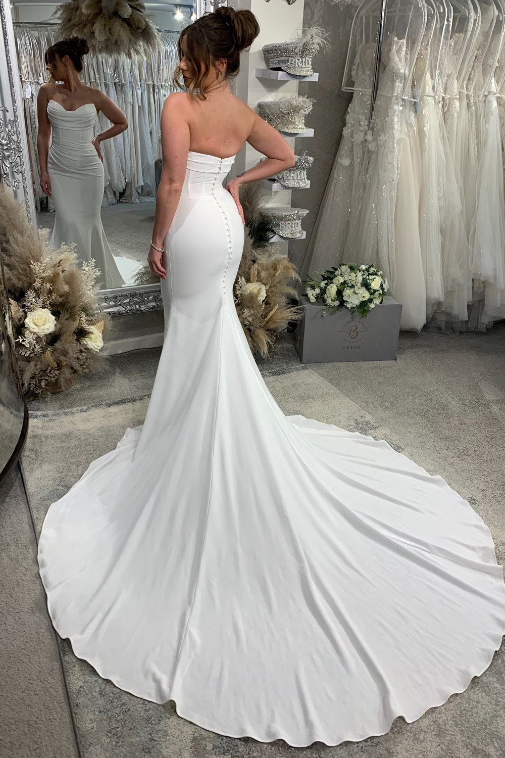 Mermaid Sweetheart Stretch Satin Long Wedding Dresses JP071917
