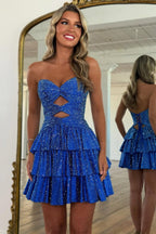 Women’s A-Line Sweetheart Orange Satin Short Homecoming Dress with Beading JP25061404