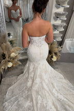 Bohemian Mermaid Sweetheart Lace Wedding Dresses with Appliques JP070937