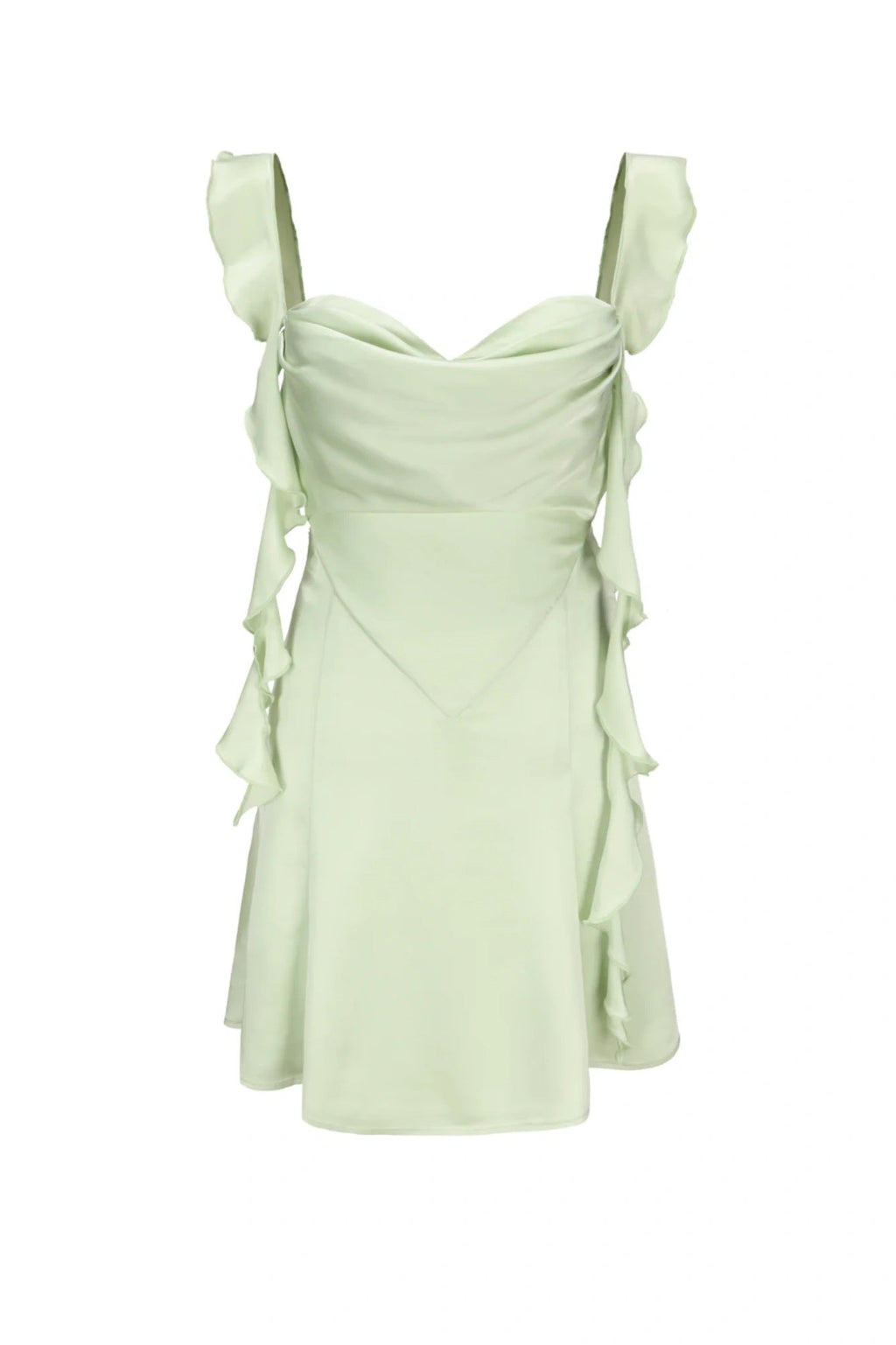 Blush Pink Ruffle Strap Mini Homecoming Dress with Side Cutouts JP25092904