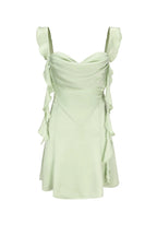 Blush Pink Ruffle Strap Mini Homecoming Dress with Side Cutouts JP25092904