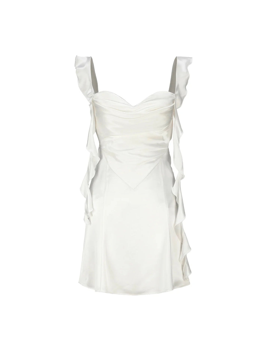 Blush Pink Ruffle Strap Mini Homecoming Dress with Side Cutouts JP25092904