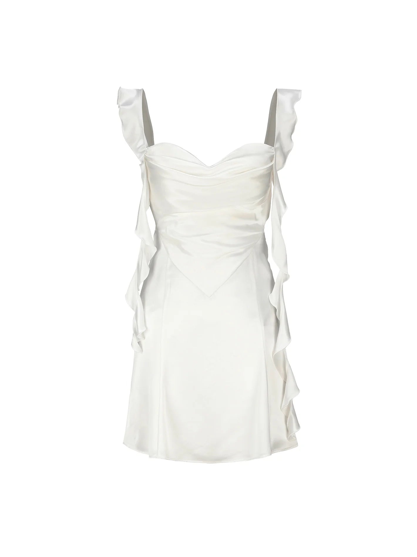 Blush Pink Ruffle Strap Mini Homecoming Dress with Side Cutouts JP25092904